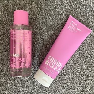 Pink Body Mist and Body Lotion